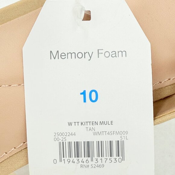 Time and Tru Women's Studded Kitten Heel Tan Mules Shoes Size 10 NWOB - Picture 11 of 12